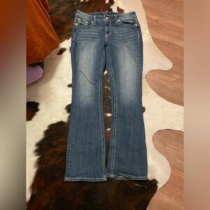 Miss Me Women’s Bootcut Jeans Red White And Blue Mid Rise Size 32 Length 34